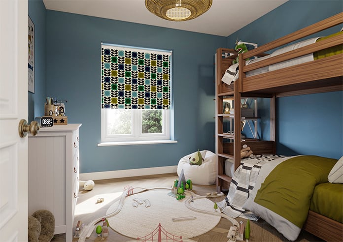 Orla Kiely Spot Flower Stem, Blue & Green - Twist&Fit Roller Blind - Image 7